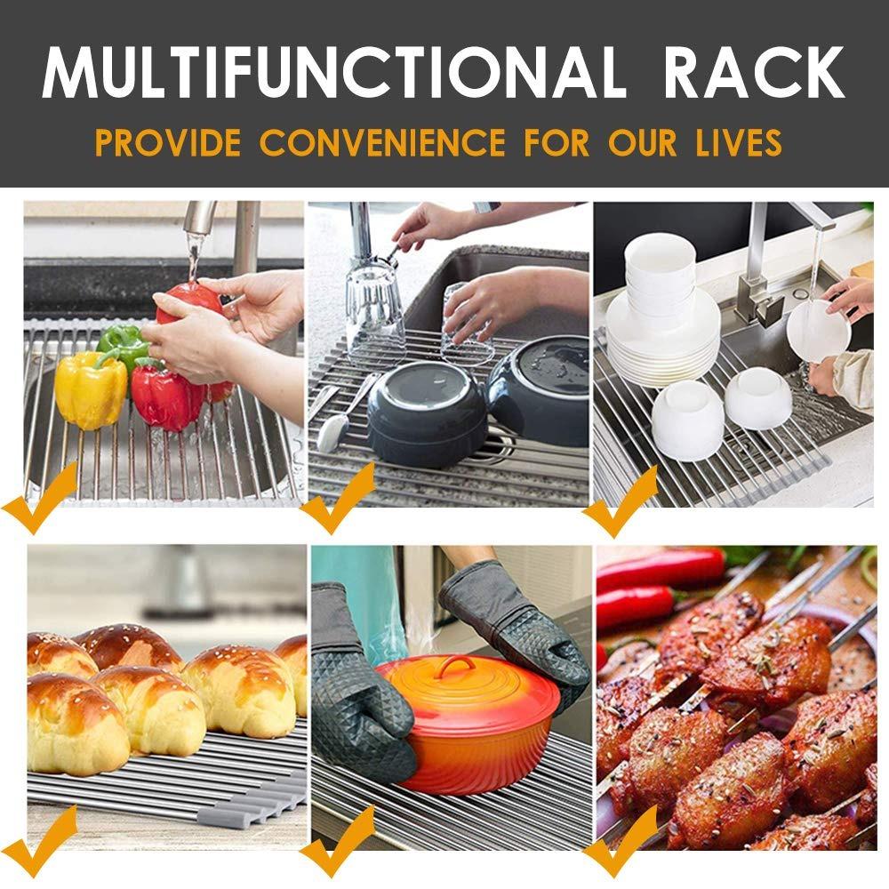 2064A FOLDABLE DRAIN RACK KITCHEN SINK ROLL UP DISH DRYING RACK PORTABLE DISH RACK DeoDap 2064A FOLDABLE DRAIN RACK KITCHEN SINK ROLL UP DISH DRYING RACK PORTABLE DISH RACK DeoDap